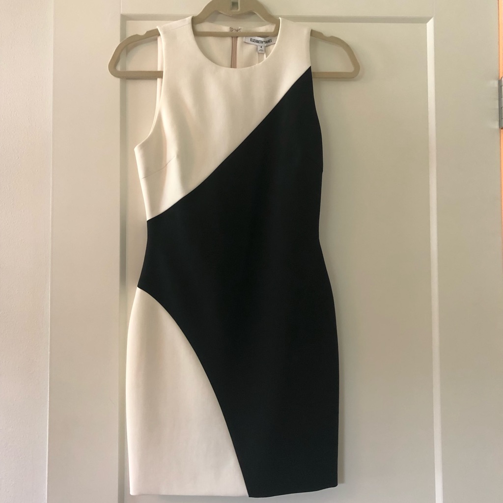 Never Been Worn Elizabeth And James Bodycon Black And White Minidress